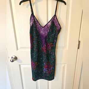 Victoria's Secret Vintage Gold Label Paisley Slip Dress Size M